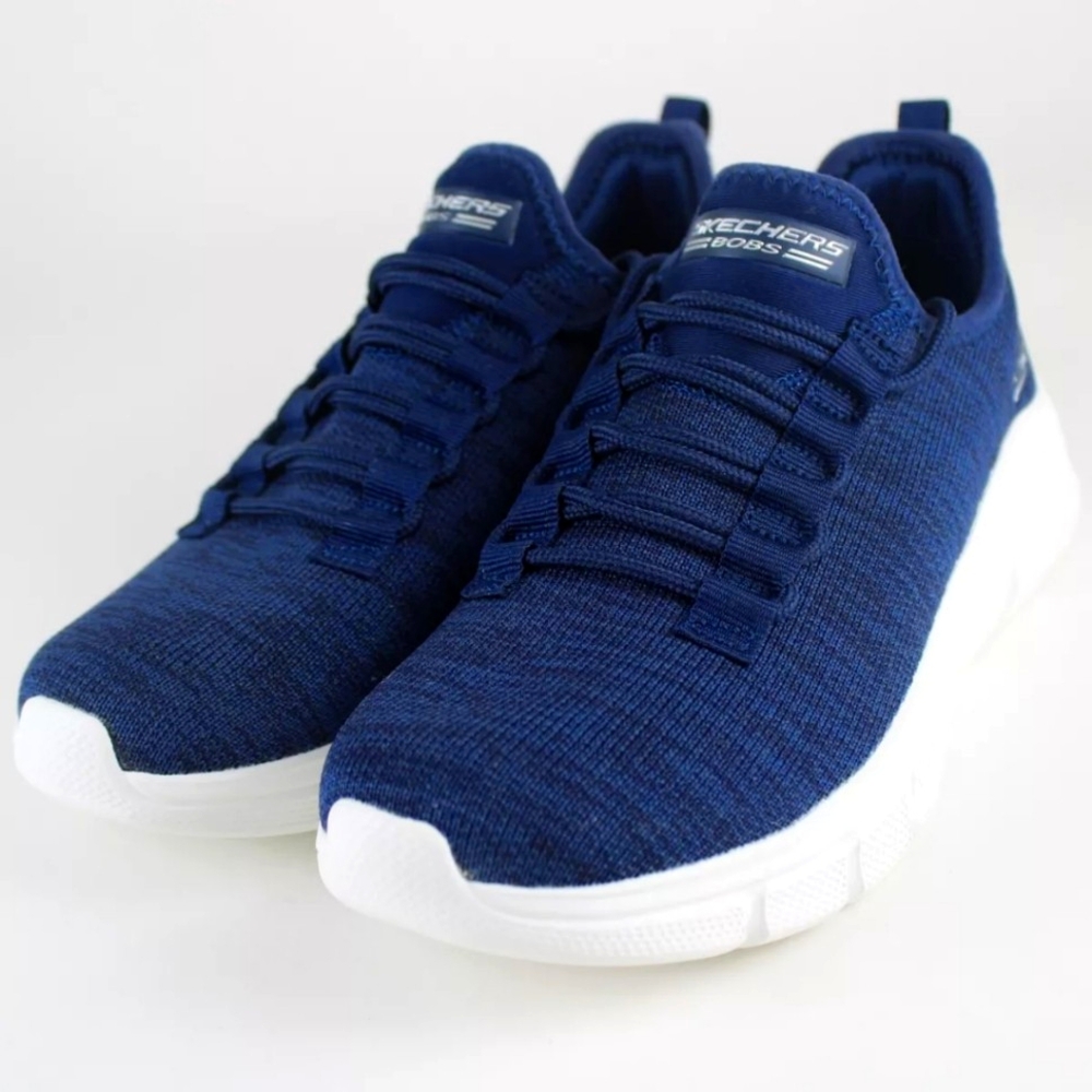 Women's Skechers Comfort Flex 100% Vegan Athletic Sneaker Navy Blue 117348 SZ 11